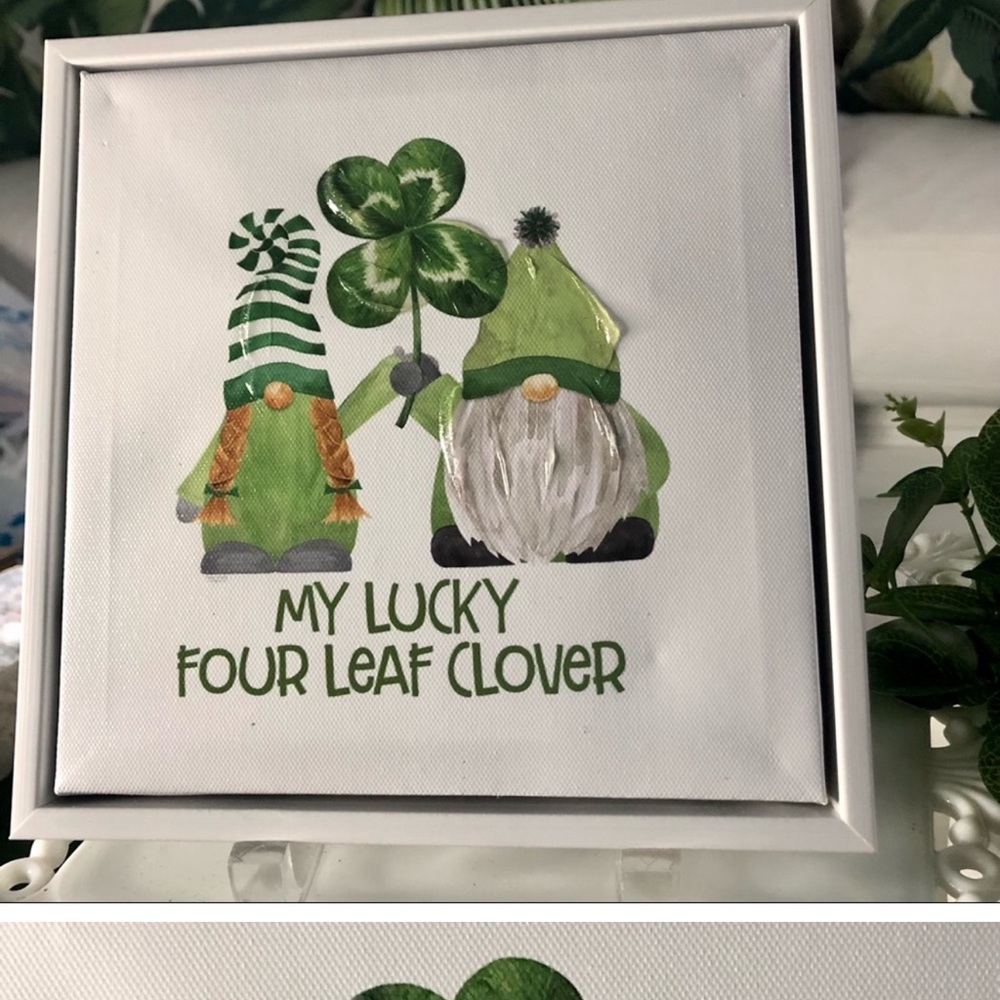 🍀NWT “My Lucky Four Leaf Clover” St Patrick’s Day Art